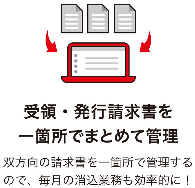 受領・発行請求書を一箇所でまとめて管理