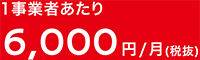 1事業者あたり6,000 円/月(税抜)