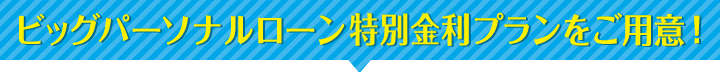 ビッグパーソナルローン特別金利プランをご用意！