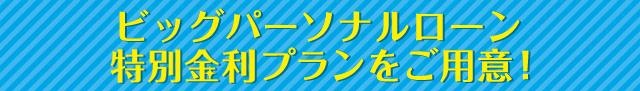 ビッグパーソナルローン特別金利プランをご用意！