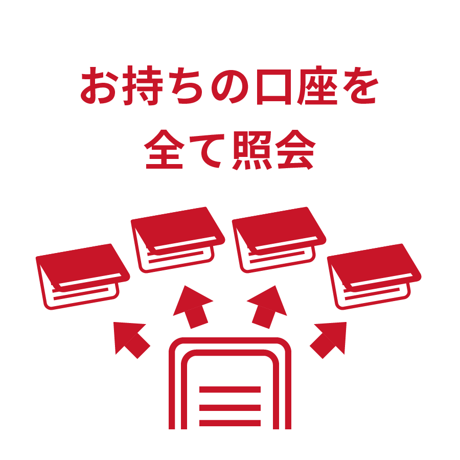 お持ちの口座を全て照会