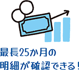 最長25か月の明細が確認できる！