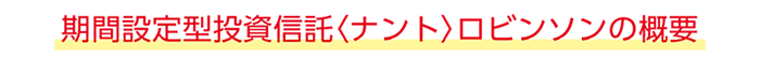 期間設定型投資信託〈ナント〉ロビンソンの概要